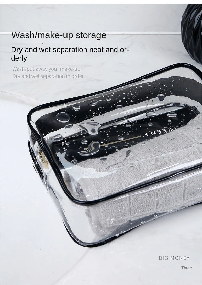 waterproof clear cosmetic bag for travel makeup and toiletries