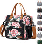peony print oxford waterproof insulated lunch bag,custom,front