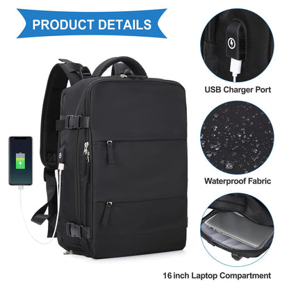 waterproof laptop backpack with usb port and laptop compartment