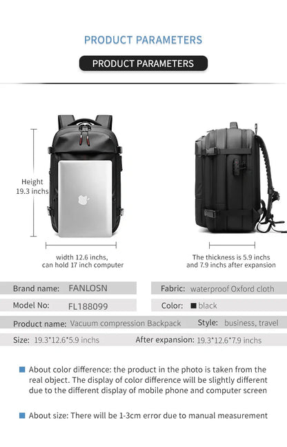 waterproof oxford laptop backpack dimensions and specifications