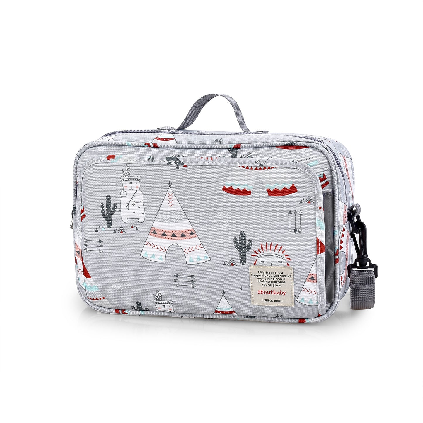 custom stroller organizer with winter print
