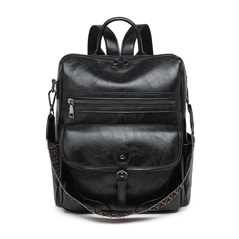 black pu women bagpack,women,front
