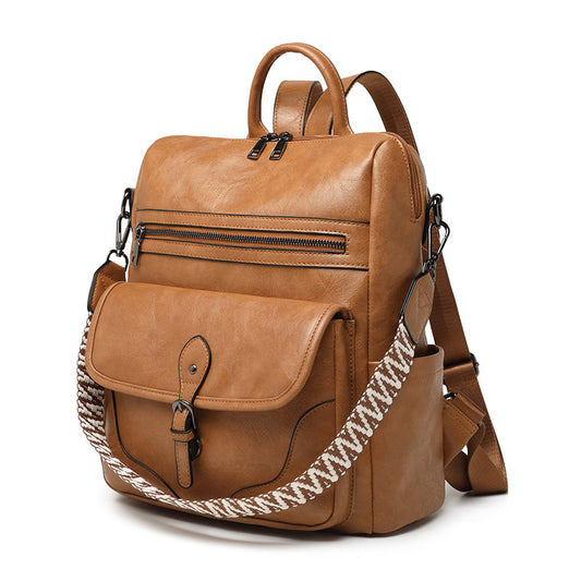 brown pu women bagpack,women,side