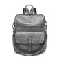 gray pu women bagpack,women,front