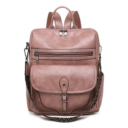 pink pu women bagpack,women,front