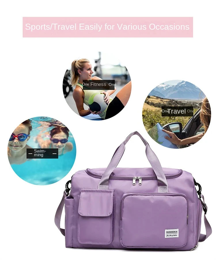 womens travel duffel bag for fitness swimming and short travel scenarios