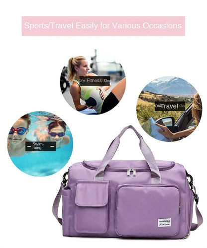 womens travel duffel bag for fitness swimming and short travel scenarios