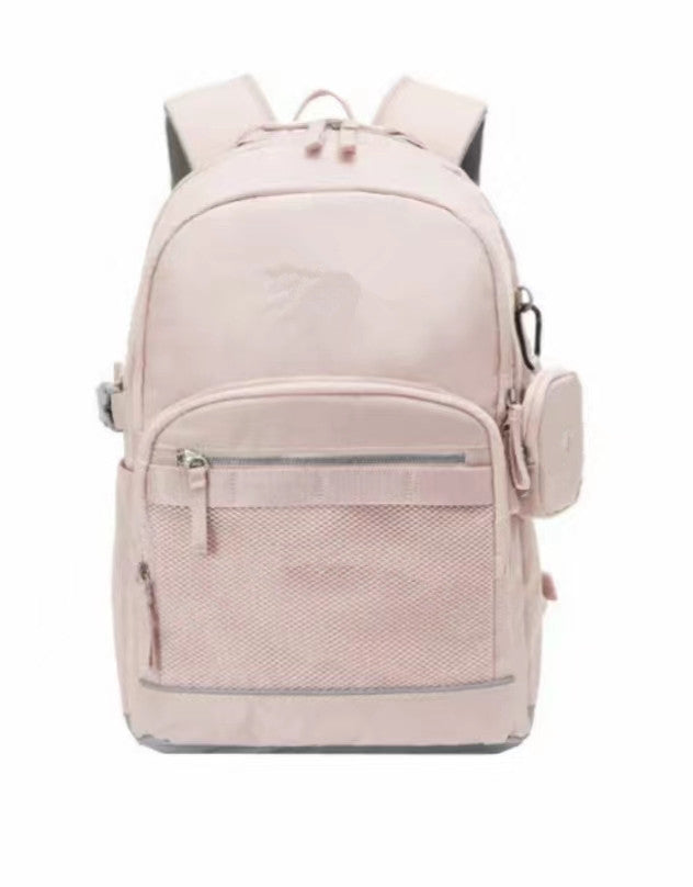 Custom Korean Foreign Trade High School and College Student Schoolbag Large Capacity Burden Reduction Spine Protection Backpack Solid Color Men's and Women's Fashion Casual Backpack