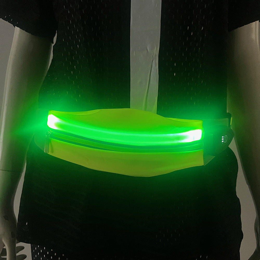 Customized New Product Rechargeable Led Glowing Pocket Sports Running Night Activity Safety Warning Crossbody Bag