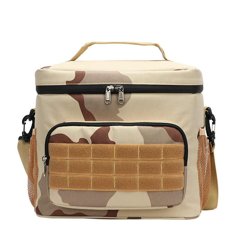 Customizable Outdoor Waterproof Camouflage Thermal Bag Wear-Resistant Oxford Cloth Portable Insulated Bag Convenient to Work Lunch Box Bag