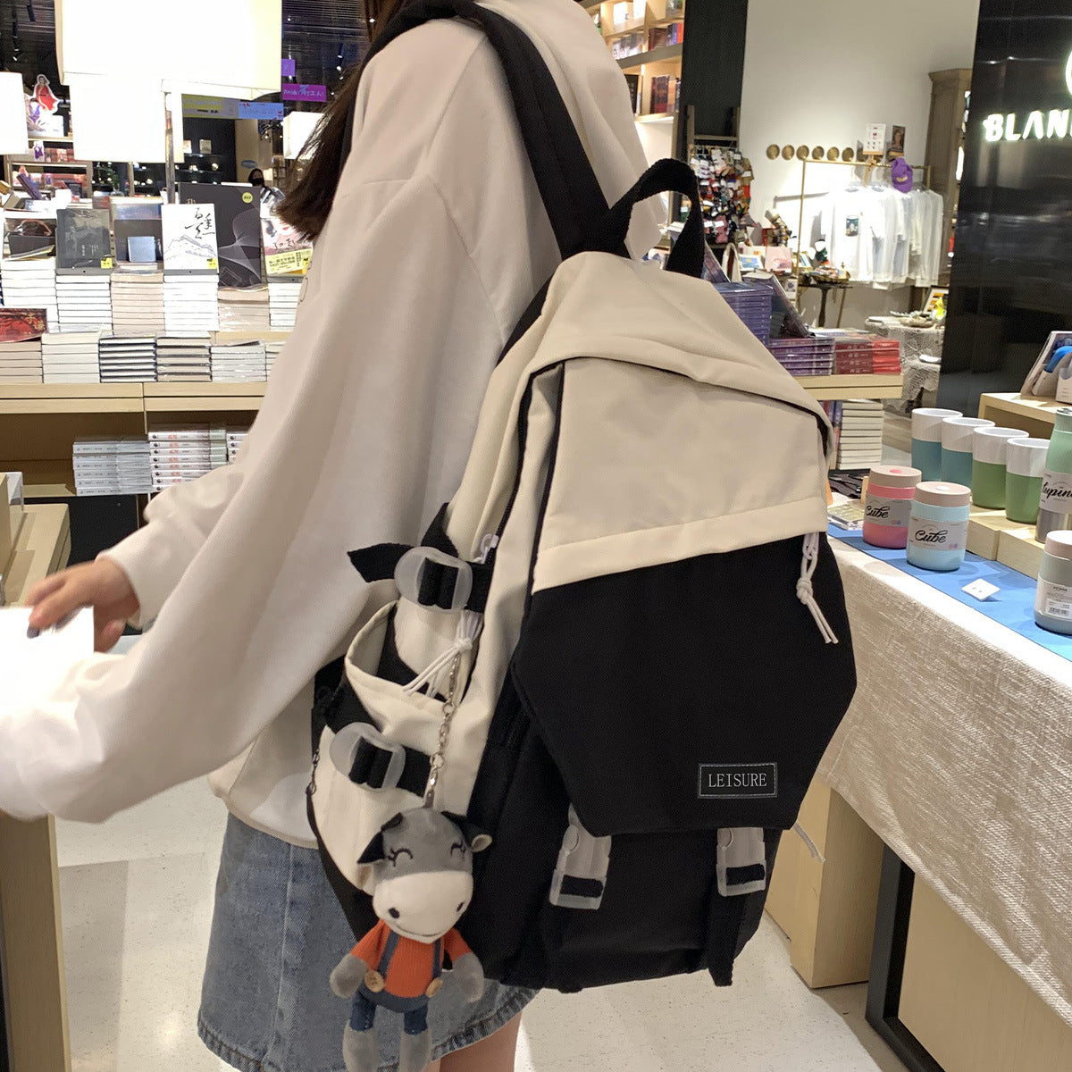 Customized Junior High School Schoolbag Women's New Simple Large Capacity High School and College Student Backpack Leisure Travel Short Distance Backpack Men