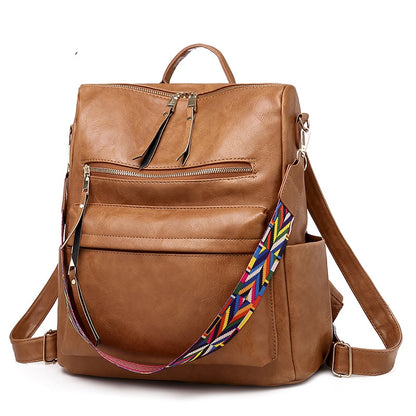 Customizable  Retro  Pu Leather Women's Backpack Backpacks For Teen Girls