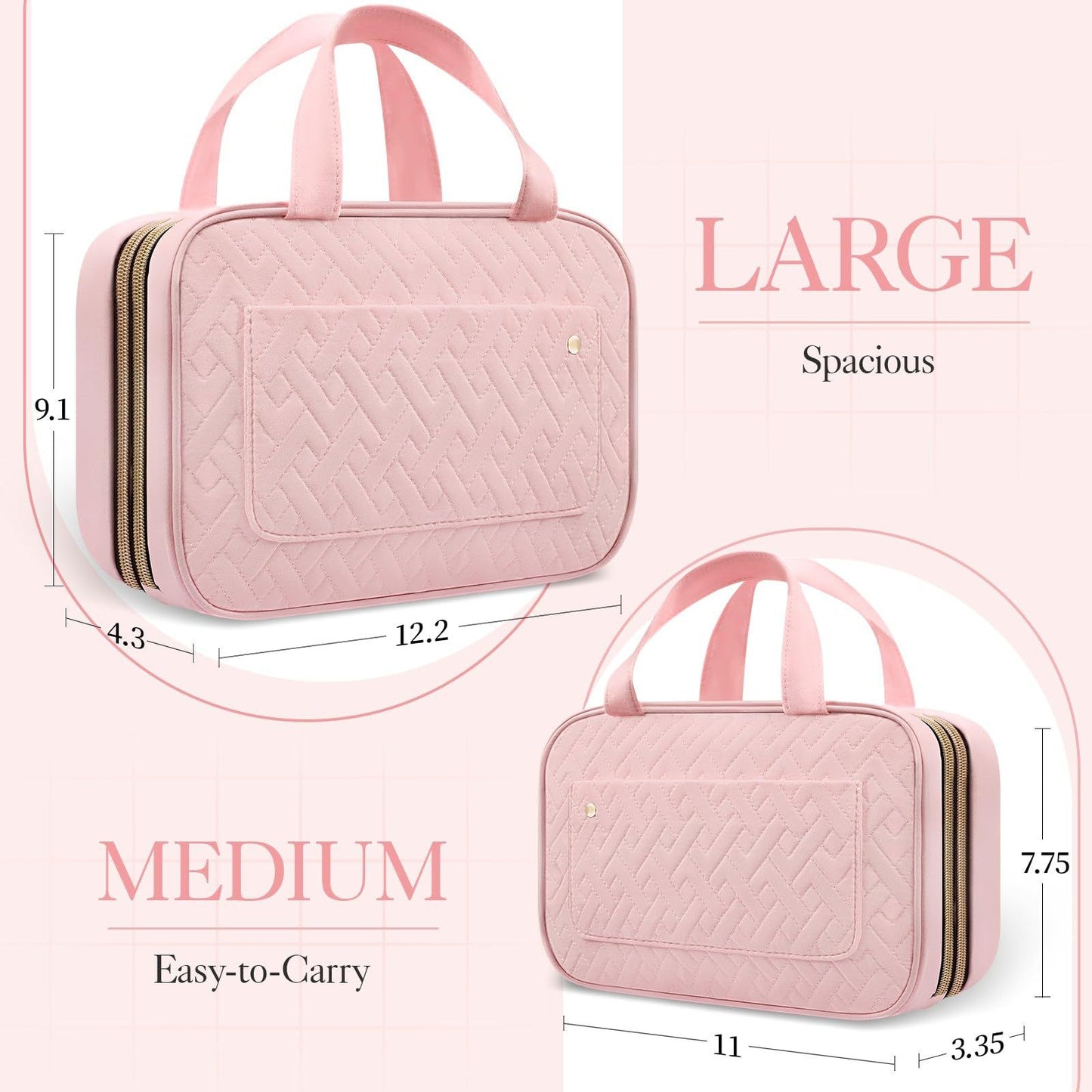 Customizable Travel Toiletry Bag Portable Cosmetic Bag Travel Ladies Toiletries Bag Handbag with Hook