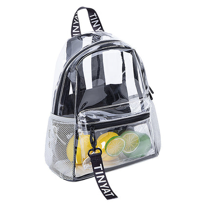 Customizable Thickened PVC Transparent Ladies Backpack Waterproof  Girls Schoolbag