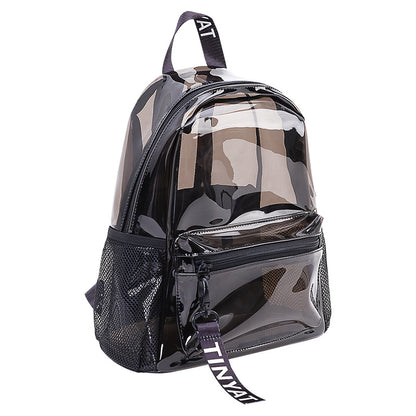 Customizable Thickened PVC Transparent Ladies Backpack Waterproof  Girls Schoolbag