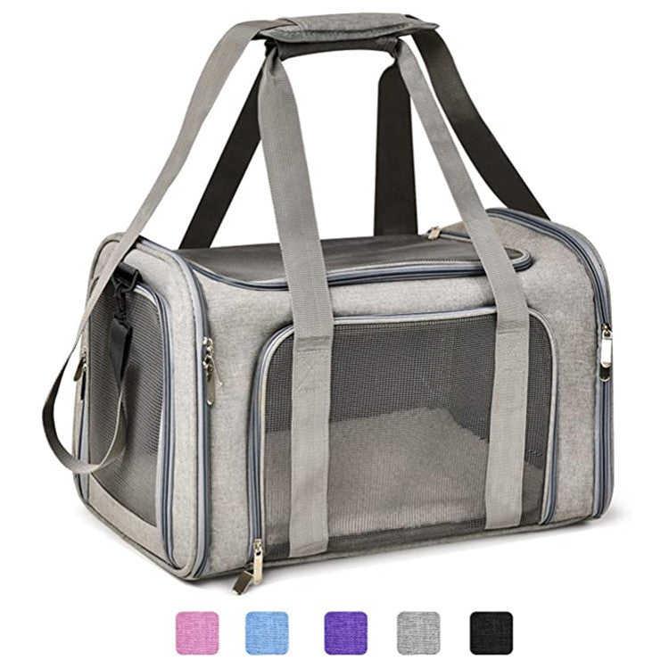 Customizable Pet Bag Pet Outing Portable Tote Shoulder Bag Breathable Steel Wire Support Belt Bottom