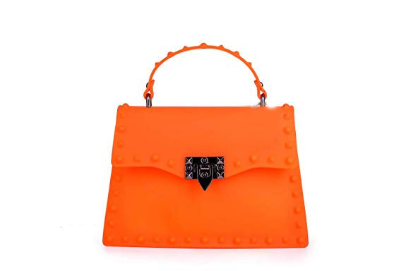 Wholesale Customizable New Fashion Frosted Matte PVC Jelly Bag Trendy Colorful Rivet Women Handbags