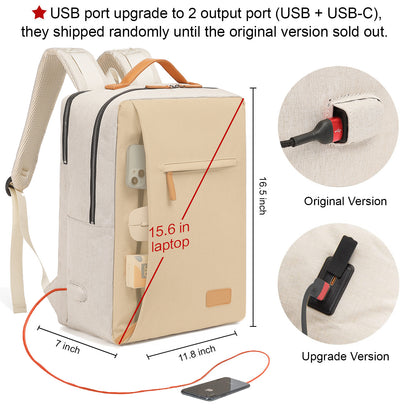 15.6 inch laptop backpack with usb charging port for business commuting