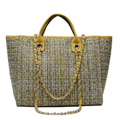 Customizable Large Tweed Chains Women Bags Handbags Big Tote Bag Big Handbag