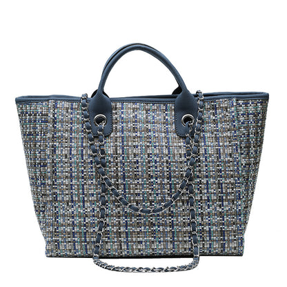 Customizable Large Tweed Chains Women Bags Handbags Big Tote Bag Big Handbag