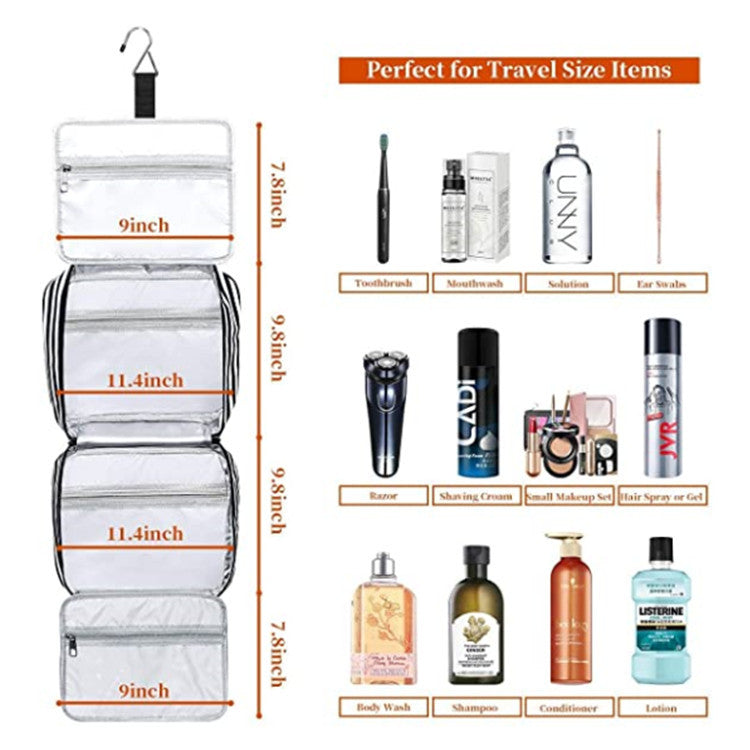 Customizable Waterproof Wash Bag Personal Hygiene Bag Cosmetic Bag Washing Set with Hook Travel Set Storage Bag Storage