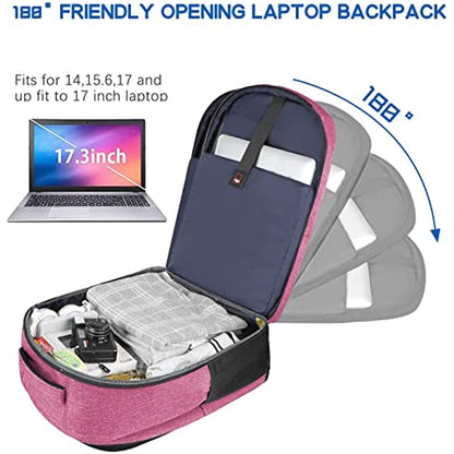 180 degree opening backpack with compartment for laptops up to about 17 inches