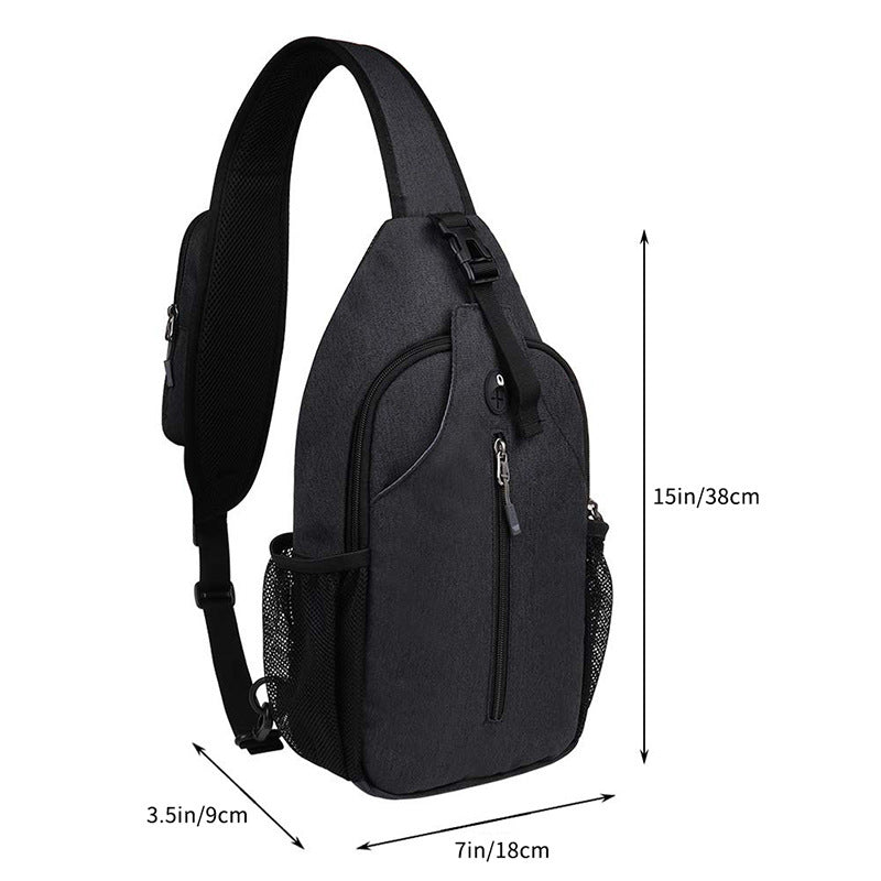 Customizable Men's Bag Fashion Trend Canvas Men's Chest Bag Casual Shoulder Messenger Bag Travel Backpack