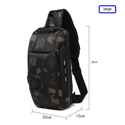 Customizable Men's Chest Bag - Outdoor Tactical Waterproof Shoulder Bag