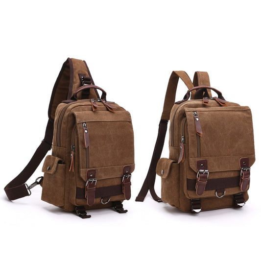 Customizable Fashion Canvas Backpack Outdoor Travel Crossbody Backpack for Men and Women Shoulder Bag Backpack