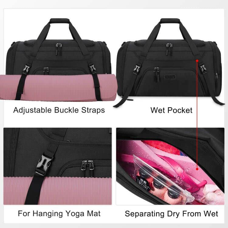 Customizable New Fitness Luggage Bag Waterproof Sports Bag Travel Luggage Bag with Shoes Compartment Wet Bag with Wash Bag