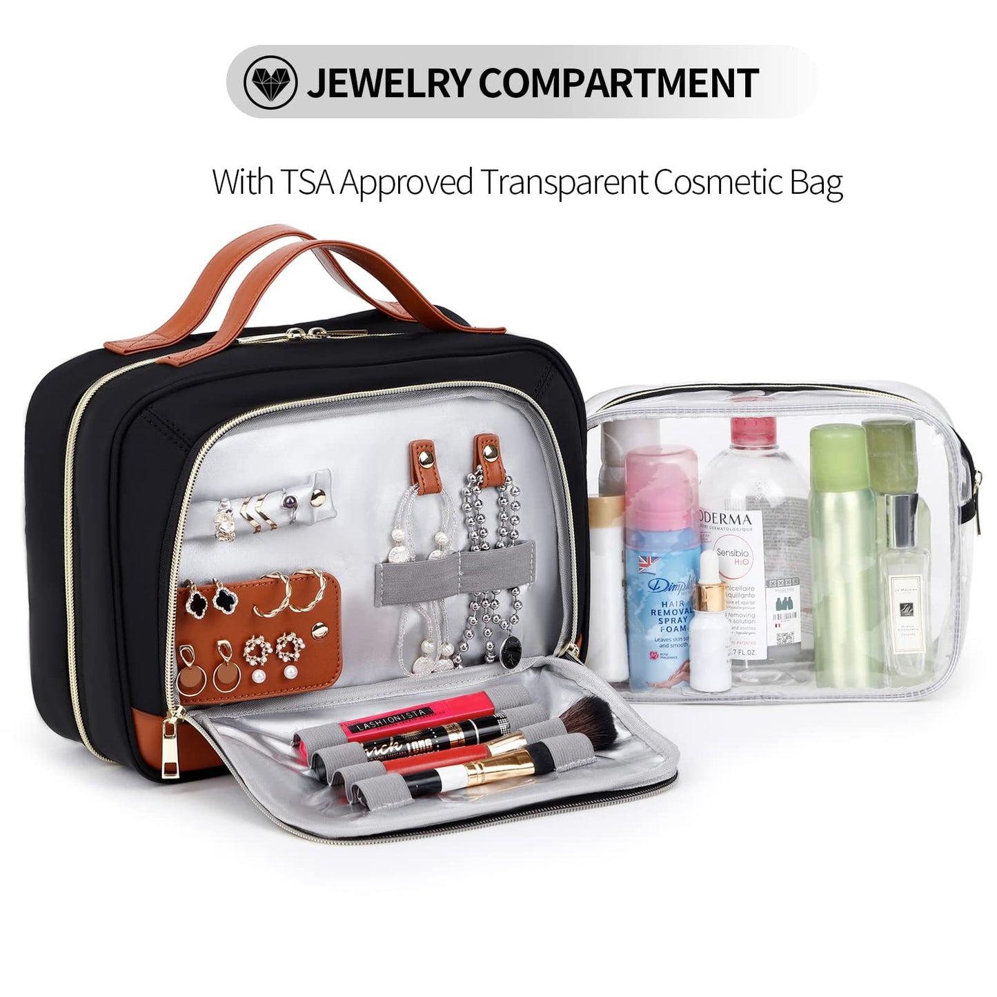 Customizable Ladies Toiletries Bag Travel Cosmetic Bag Transparent Bathroom Hanging Wash Bag Travel Toiletry Bag Set