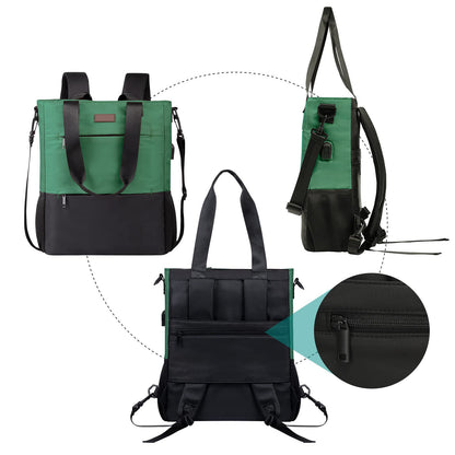 3 in 1 convertible backpack with tote shoulder bag and backpack carrying options