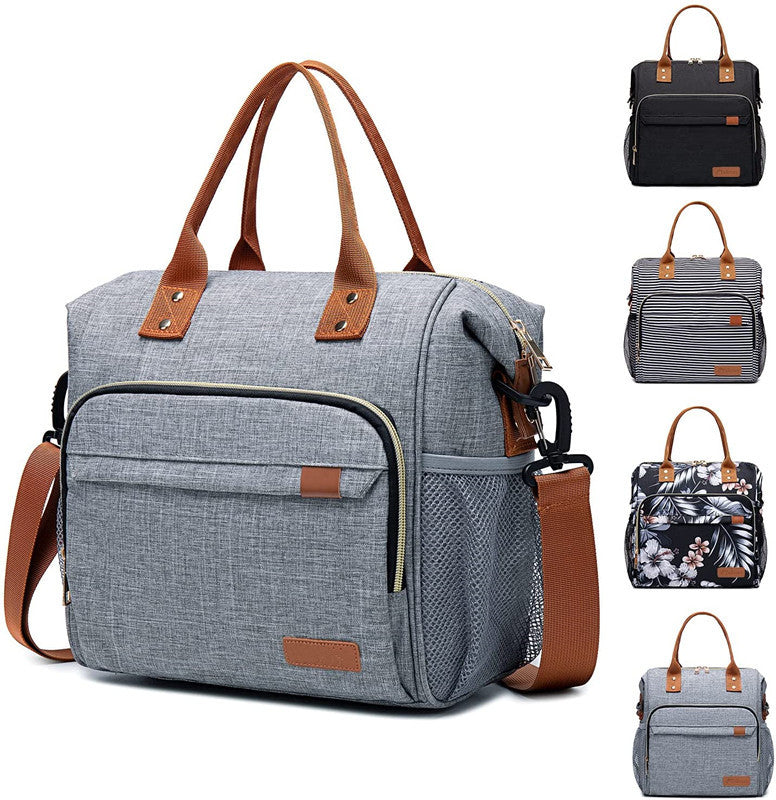 Customizable New Adjustable Shoulder Strap Oxford Cloth Insulation Bag Outdoor Large Capacity Fresh-Keeping Picnic Bento Lunch Box Bag