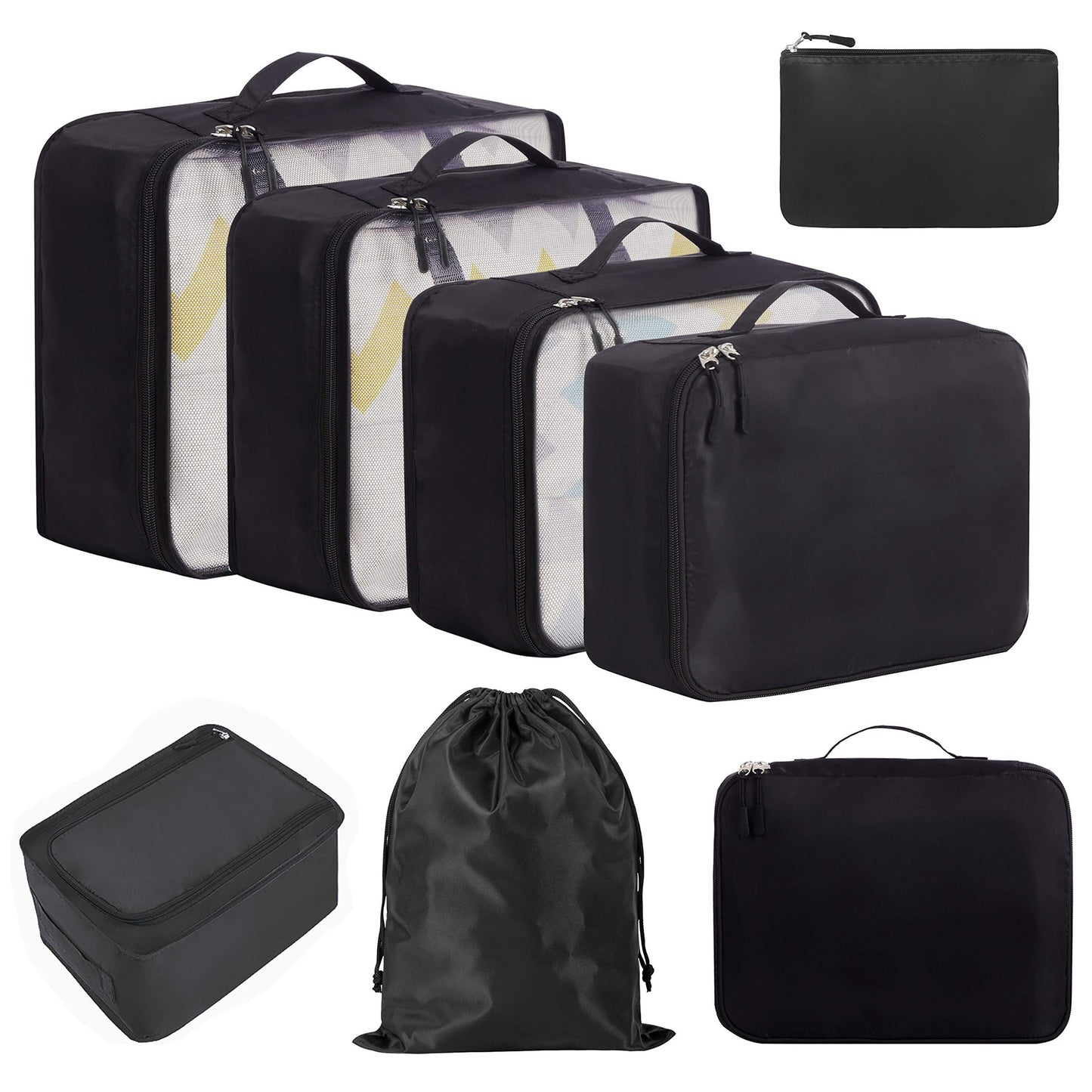 Customized New Product Waterproof Travel Buggy Bag Eight-Piece Set Seven-Piece Clothes Organizer Storage Bag Wash Bag