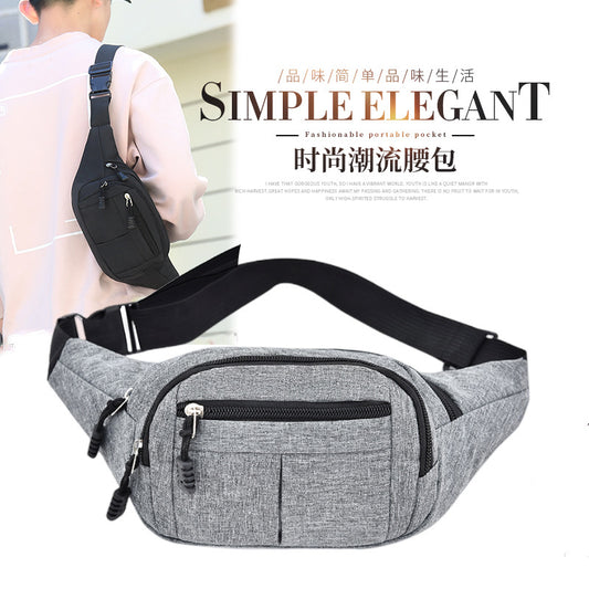 Customized Waist Bag Men's Casual Korean-Style Lightweight Oxford Cloth Bag New Fashion Sports One-Shoulder Chest Bag Crossbody Backpack