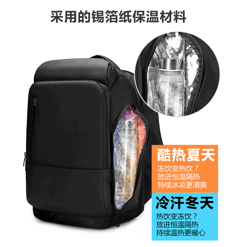 Customized Business Commute Backpack Men's Large Capacity Travel Bag PVC Waterproof Rucksack One Piece Dropshipping