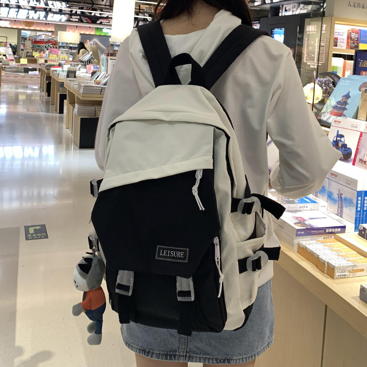 Customized Junior High School Schoolbag Women's New Simple Large Capacity High School and College Student Backpack Leisure Travel Short Distance Backpack Men