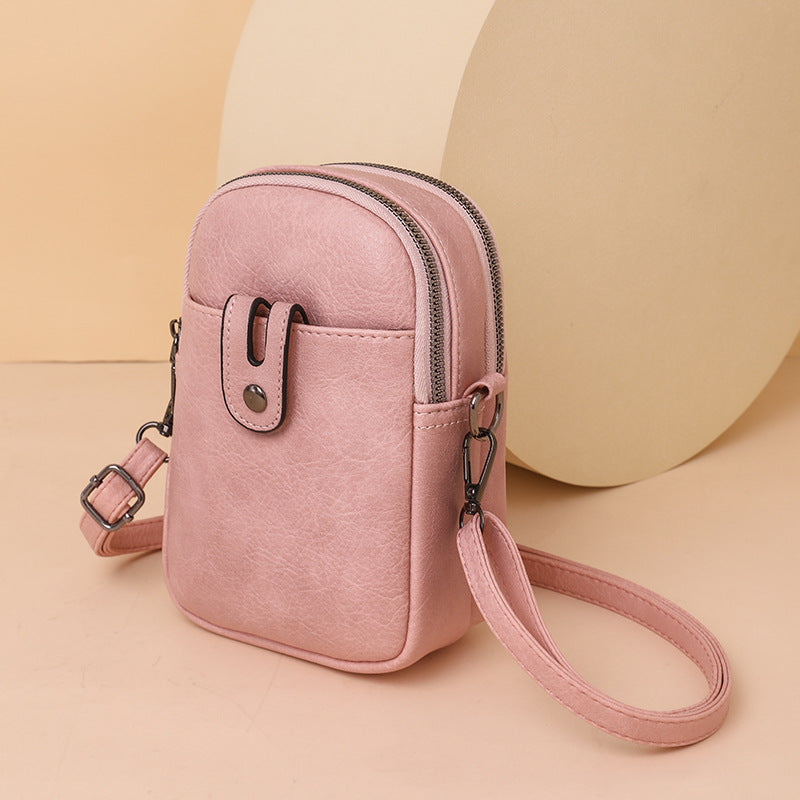 Customizable Leather Women's Bag Mini Small Bag Soft Leather Mobile Phone Bag High-Grade Shoulder Messenger Bag