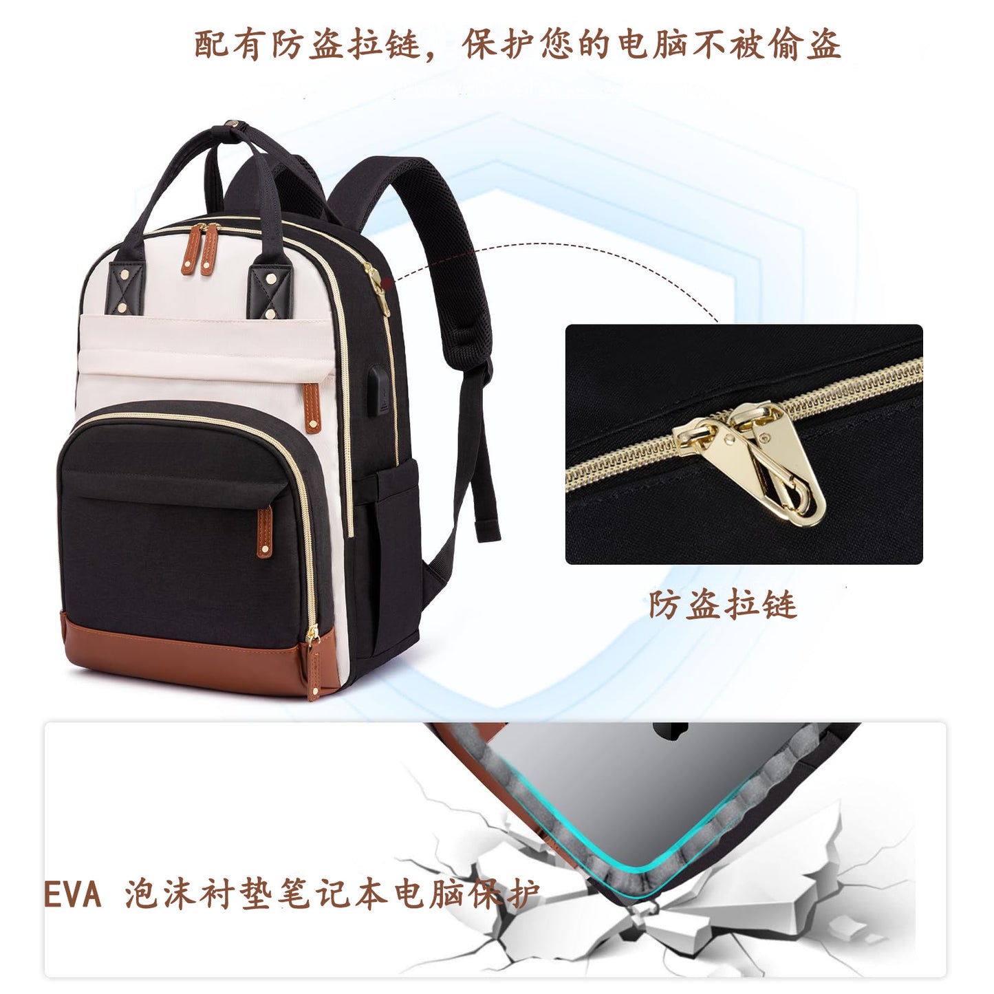 Custom Computer Backpack Travel Backpack Anti-Theft Package Waterproof Material USB Hot Customized