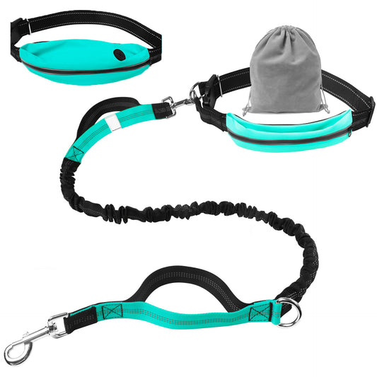 Customized Pet Supplies Multifunctional Running Rope Waist Bag Reflective Sling Dog Hand Holding Rope Elastic Dog Leash