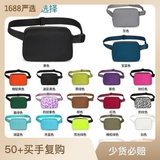 Customized Waist Bag Nylon Waterproof Chest Bag Outdoor Sports Running Phone Bag All-Match Crossbody Men and Women