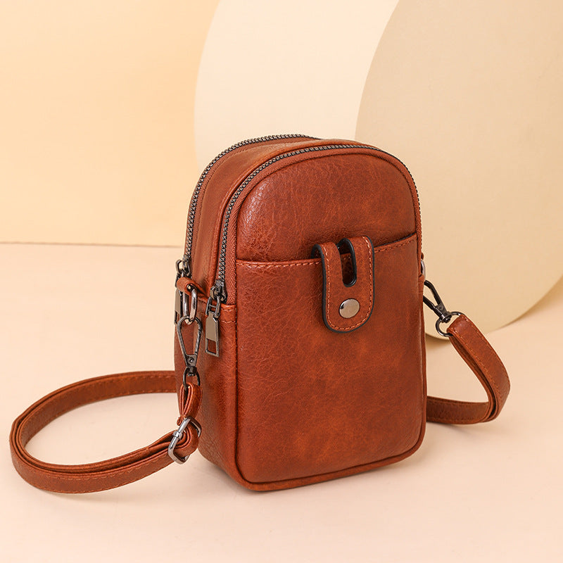 Customizable Leather Women's Bag Mini Small Bag Soft Leather Mobile Phone Bag High-Grade Shoulder Messenger Bag