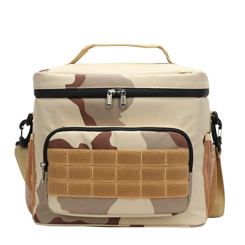 Customizable Outdoor Waterproof Camouflage Thermal Bag Wear-Resistant Oxford Cloth Portable Insulated Bag Convenient to Work Lunch Box Bag