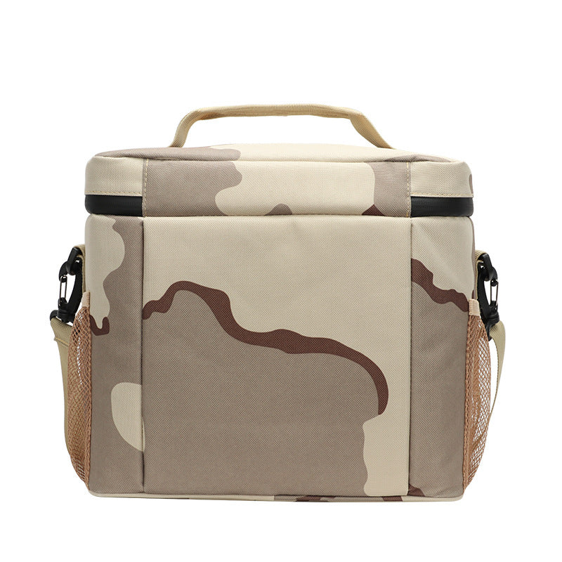 Customizable Outdoor Waterproof Camouflage Thermal Bag Wear-Resistant Oxford Cloth Portable Insulated Bag Convenient to Work Lunch Box Bag