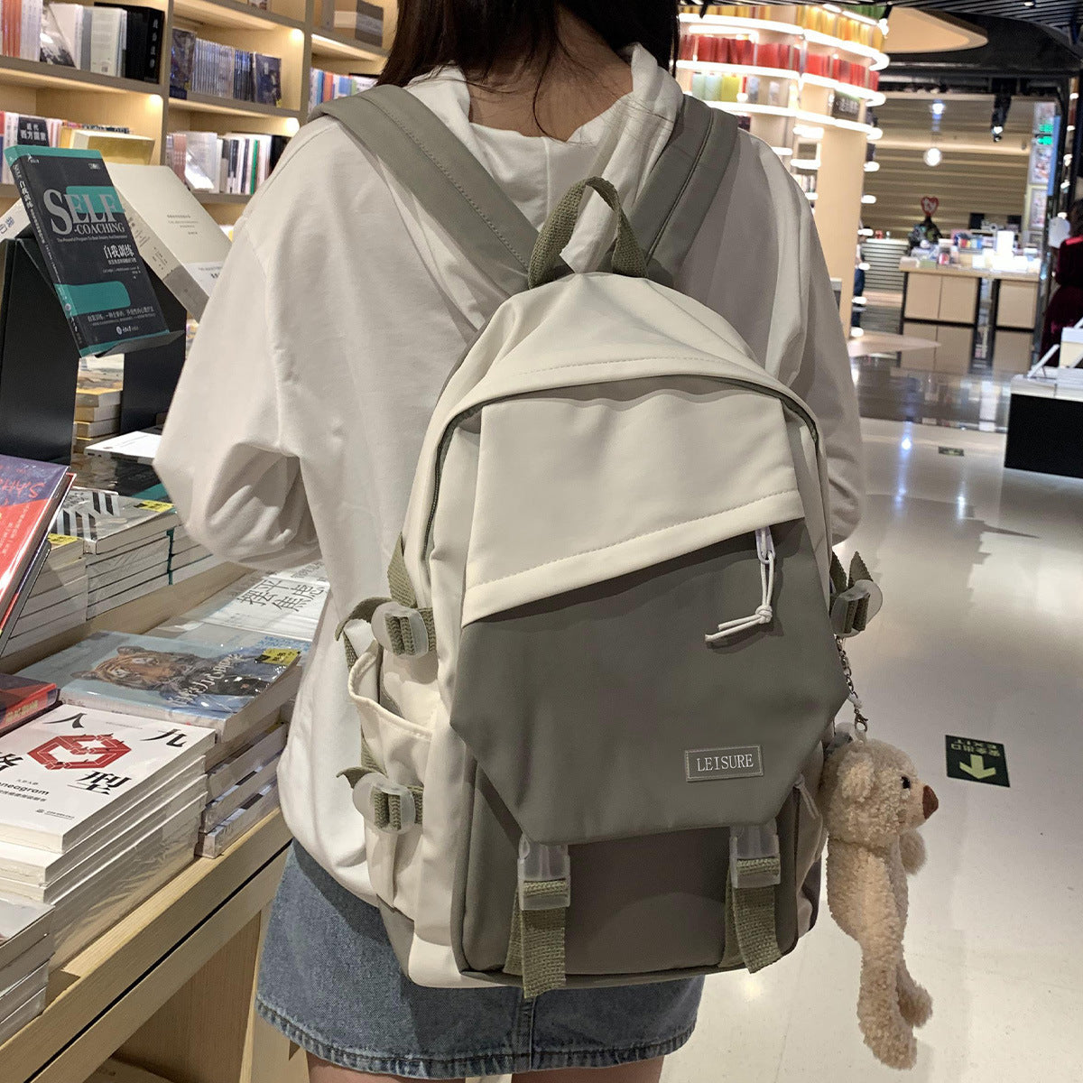 Customized Junior High School Schoolbag Women's New Simple Large Capacity High School and College Student Backpack Leisure Travel Short Distance Backpack Men