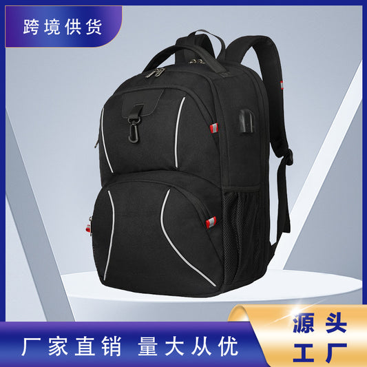 Factory Direct Supply Custom Men's USB Charging Backpack Multi-Functional Laptop Backpack 17.3-Inch Wholesale Customization