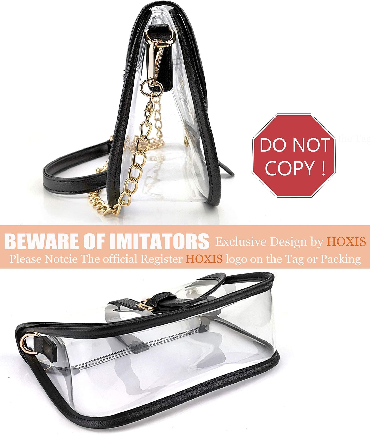 Customizable Transparent Women's Messenger Bag Chain Shoulder Handbag Wallet New Waterproof