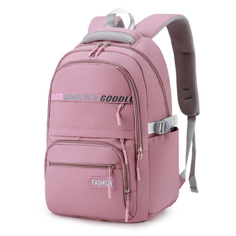 Customized Backpack Female Student Middle School Students Large Capacity Solid Cross-Border Adult Computer Bag Travel Bag Student Schoolbag