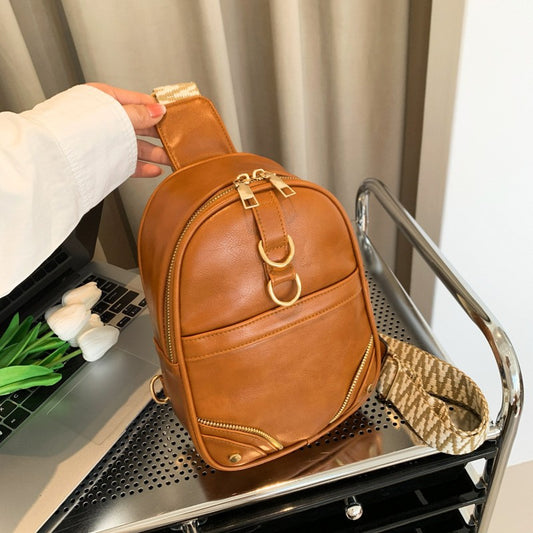 Customizable Fashion Soft Leather Chest Bag Crossbody Bag New Fashion Korean Women Bag