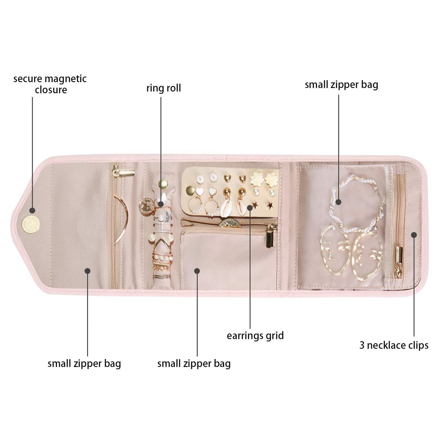 Customizable Jewelry Bag Cosmetic Bag Jewelry Bag Storage Bag Foldable Jewelry Roll Top-Selling Product Fashion Waterproof